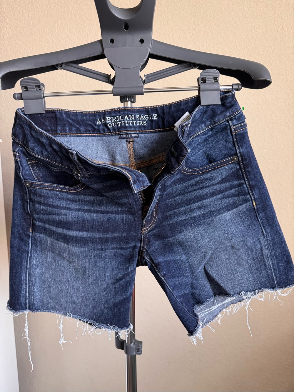American Eagle Outfitters Dark Blue Denim Cutoff Shorts